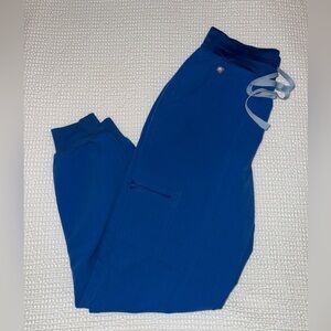 High Waisted Zamora Jogger Scrub Pants; Royal Blue